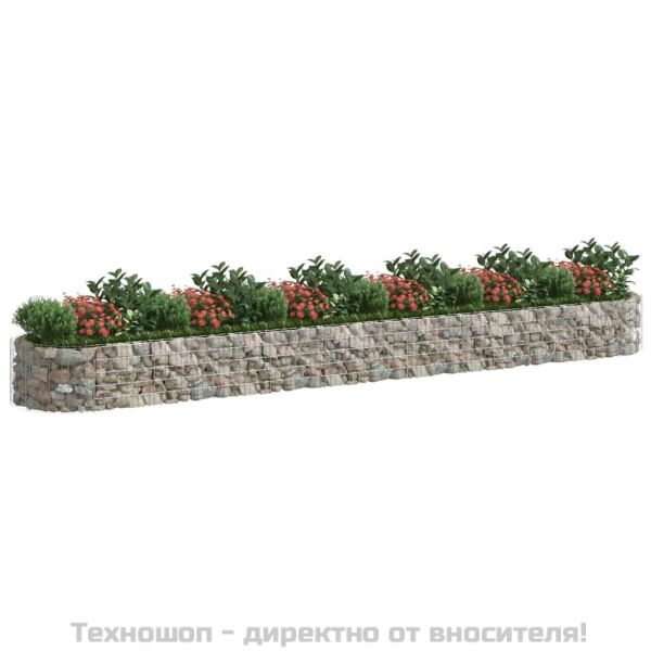 Габион повдигната леха, поцинковано желязо, 600x100x50 cм
