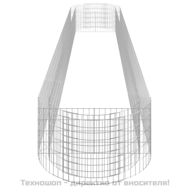 Габион повдигната леха, поцинковано желязо, 600x100x50 cм