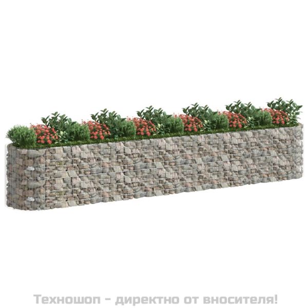 Габион повдигната леха, поцинковано желязо, 600x100x100 cм