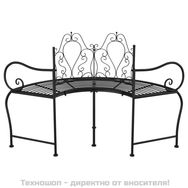 Пейка за около дърво, 150 см, черна, стомана