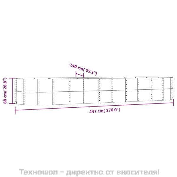 Градинска повдигната леха поцинкована стомана сребрист