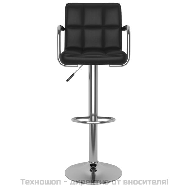Бар табуретки, 2 бр, черни, изкуствена кожа