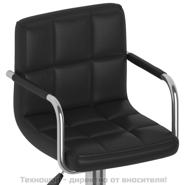 Бар табуретки, 2 бр, черни, изкуствена кожа