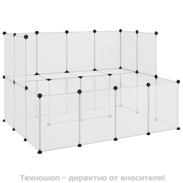Клетка за малки животни прозрачна 143x107x93 см PP и стомана