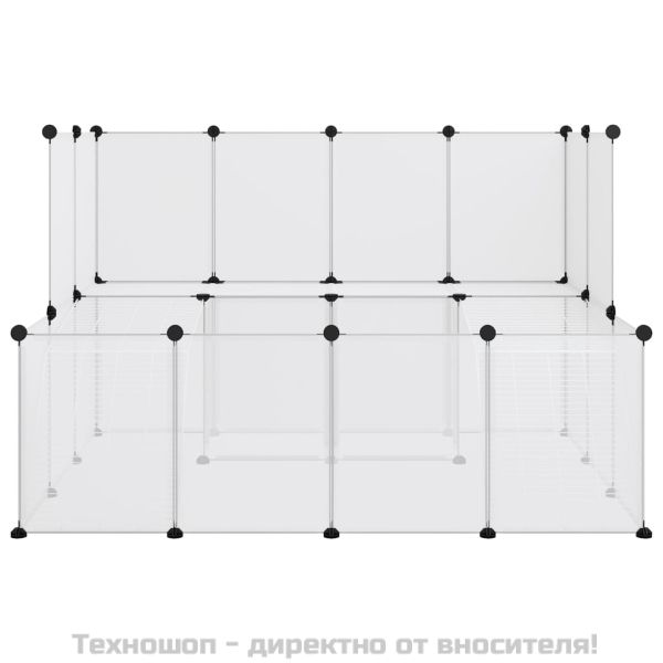 Клетка за малки животни прозрачна 143x107x93 см PP и стомана