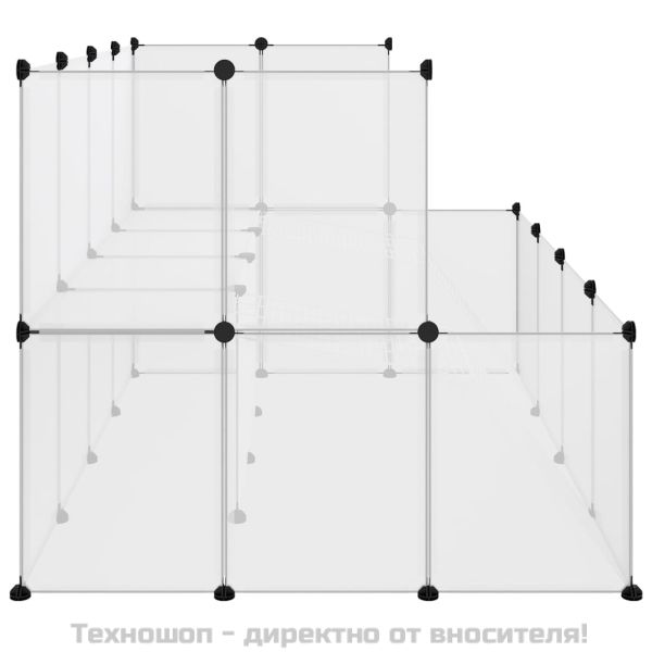 Клетка за малки животни прозрачна 143x107x93 см PP и стомана