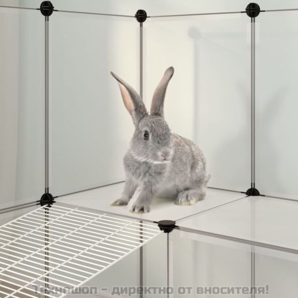 Клетка за малки животни прозрачна 143x107x93 см PP и стомана