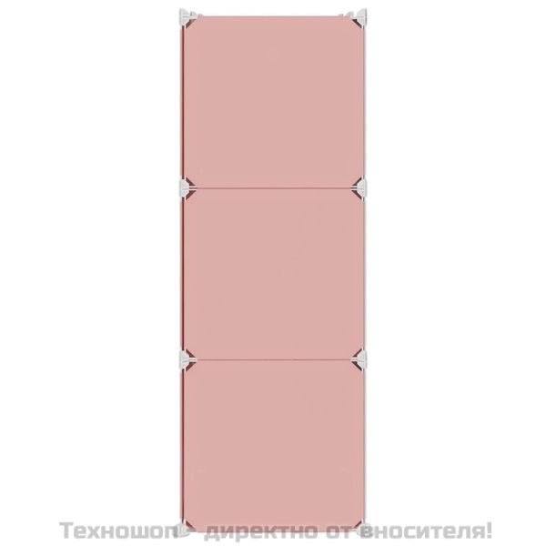 Детски кубичен шкаф за съхранение с 6 куба, розов, PP