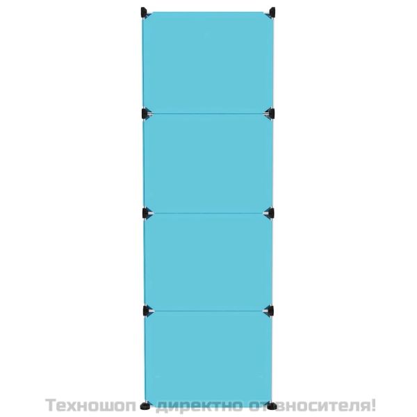 Детски кубичен шкаф за съхранение с 12 куба, син, PP