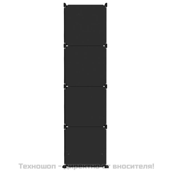 Детски кубичен шкаф за съхранение с 10 куба, черен, PP