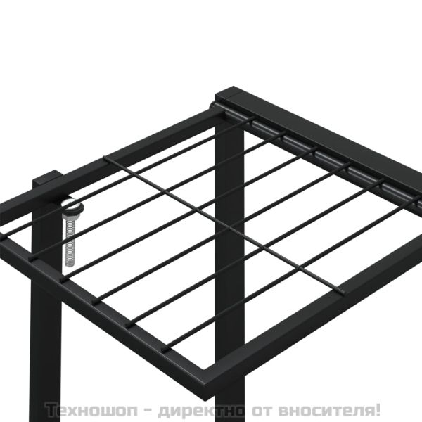 Стойка за цветя на колела 94,5x24,5x91,5 см черна желязо