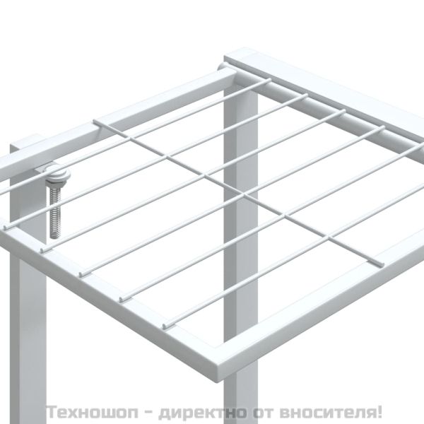 Стойка за цветя на колела 94,5x24,5x91,5 см бяла желязо