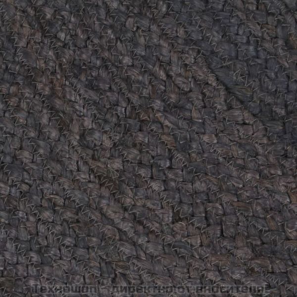 Ръчно тъкан килим от юта, кръгъл, 240 см, тъмносив