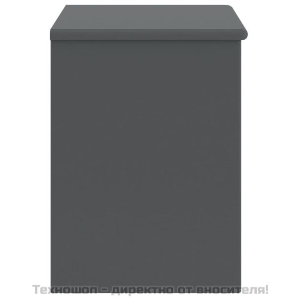 Нощно шкафче, тъмносиво, 35x30x40 см, бор масив
