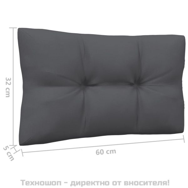 Градински лаундж комплект с възглавници антрацит, 4 части, бор