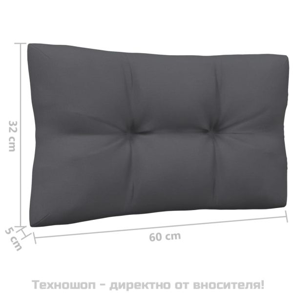 2-местен градински диван с възглавници антрацит, бор масив