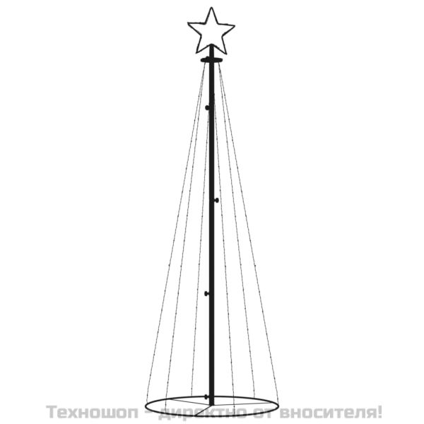Конусовидна коледна елха, многоцветна, 108 LED, 70x180 см