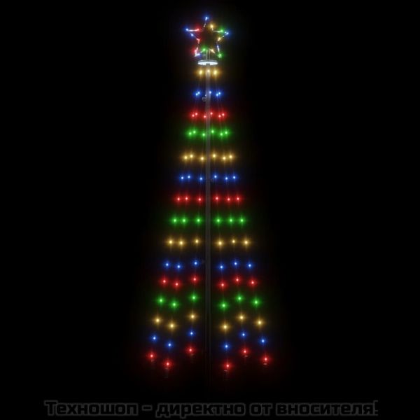 Конусовидна коледна елха, многоцветна, 108 LED, 70x180 см