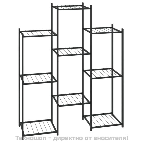 Стойка за цветя, 83x25x100 см, черна, желязо