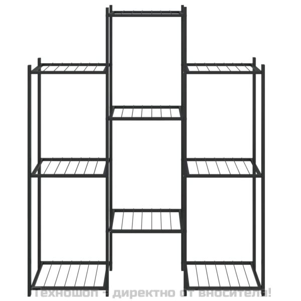 Стойка за цветя, 83x25x100 см, черна, желязо