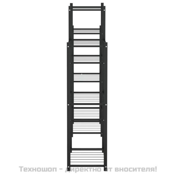 Стойка за цветя, 83x25x100 см, черна, желязо