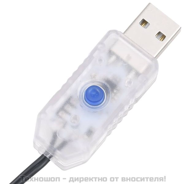 LED клъстърен стринг с 400 LED студено бяло 7,4 м PVC
