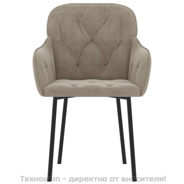 Трапезни столове, 2 бр, светлосиви, кадифе