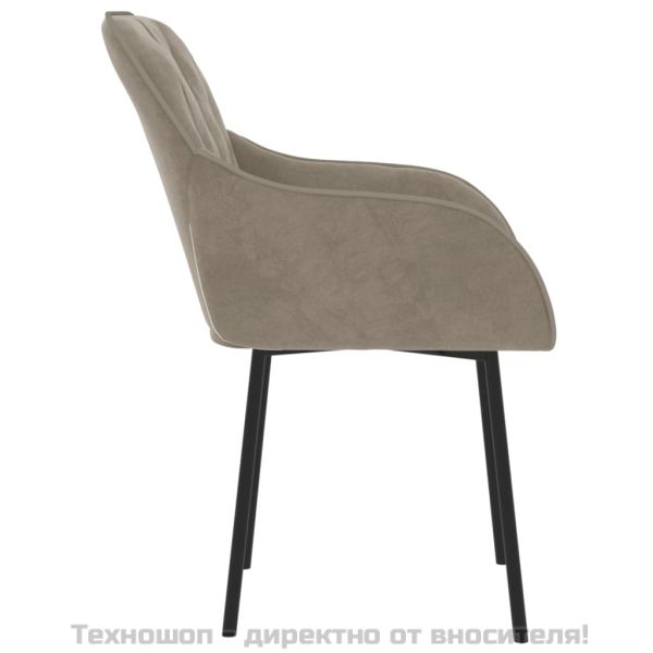 Трапезни столове, 2 бр, светлосиви, кадифе