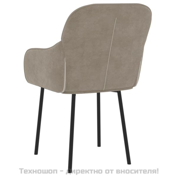 Трапезни столове, 2 бр, светлосиви, кадифе