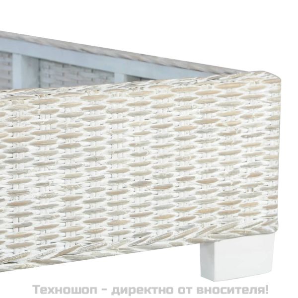 Рамка за легло сив естествен ратан 180x200 см