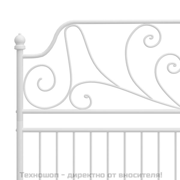 Рамка за легло, бяла, метал, 160x200 см