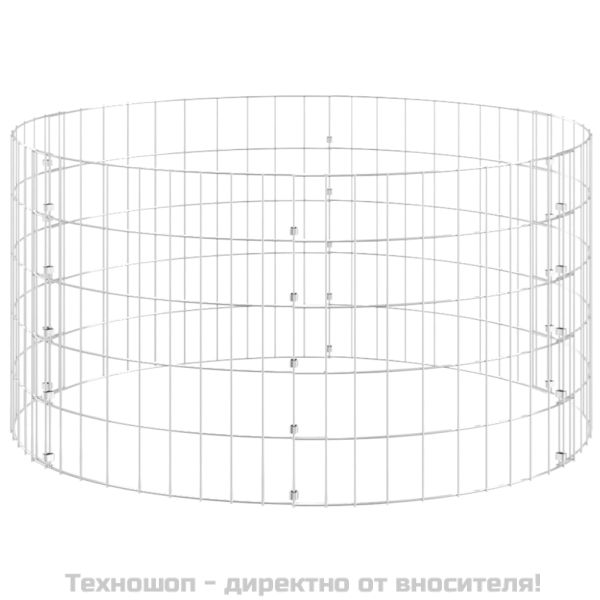 Кръгъл габионен стълб, поцинкована стомана, Ø100x50 см