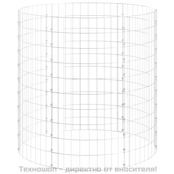 Кръгъл габионен стълб, поцинкована стомана, Ø100x100 см