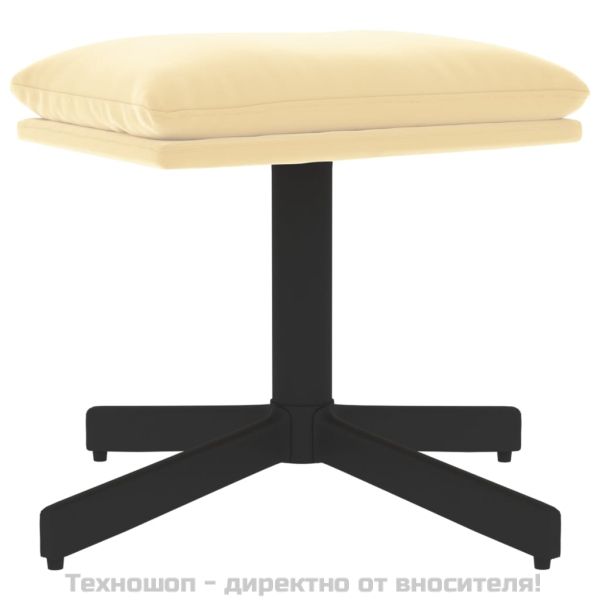 Табуретка, кремаво, бяла, 60x60x36 см, кадифе