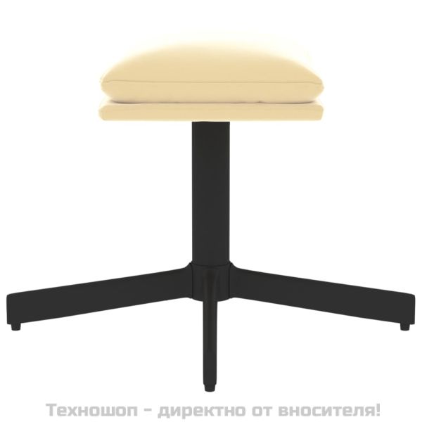 Табуретка, кремаво, бяла, 60x60x36 см, кадифе