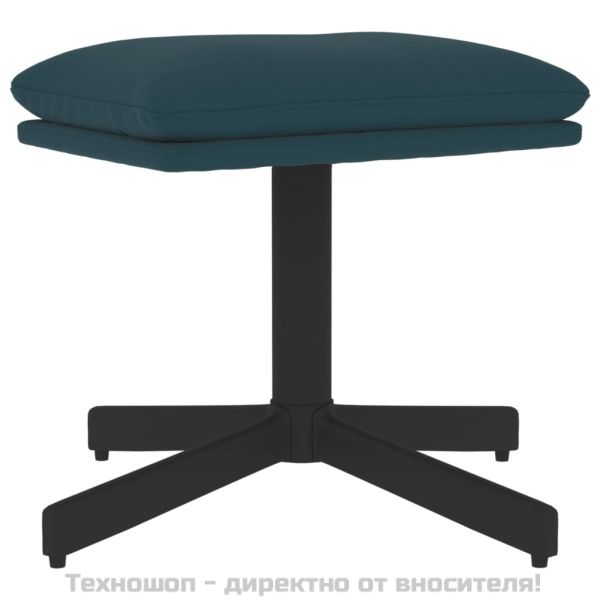 Табуретка, синя, 60x60x36 см, кадифе