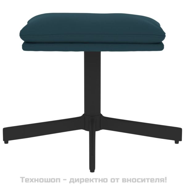 Табуретка, синя, 60x60x36 см, кадифе