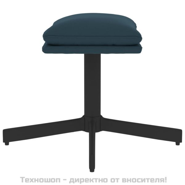 Табуретка, синя, 60x60x36 см, кадифе