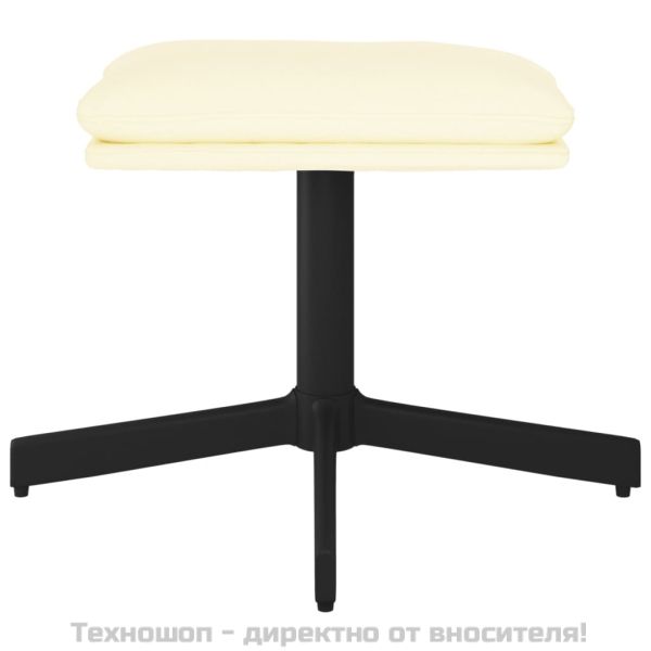 Табуретка, кремава, 60x60x36 см, изкуствена кожа