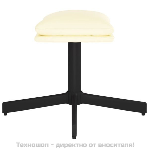 Табуретка, кремава, 60x60x36 см, изкуствена кожа