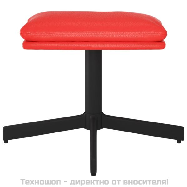 Табуретка, червена, 60x60x36 см, изкуствена кожа