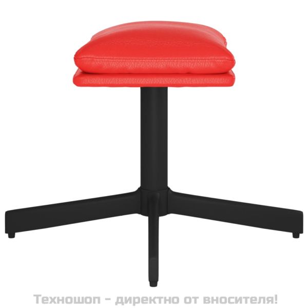 Табуретка, червена, 60x60x36 см, изкуствена кожа