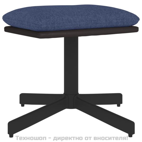 Табуретка, синя, 60x60x36 см, текстил и изкуствена кожа