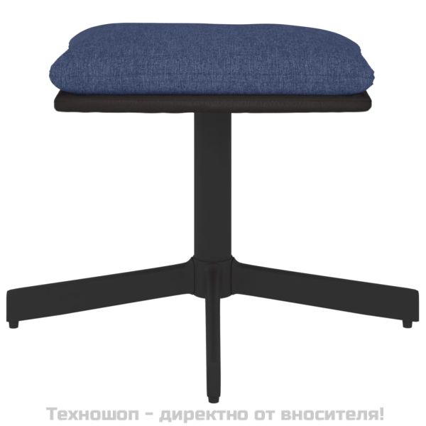 Табуретка, синя, 60x60x36 см, текстил и изкуствена кожа