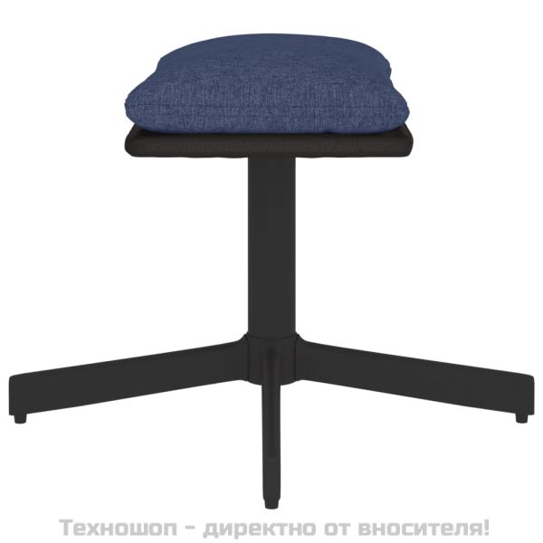 Табуретка, синя, 60x60x36 см, текстил и изкуствена кожа