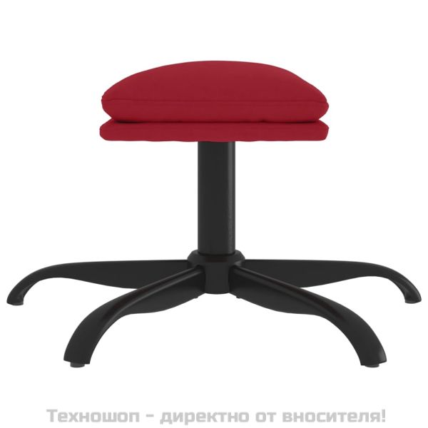 Табуретка, виненочервена, 60x60x36 см, кадифе