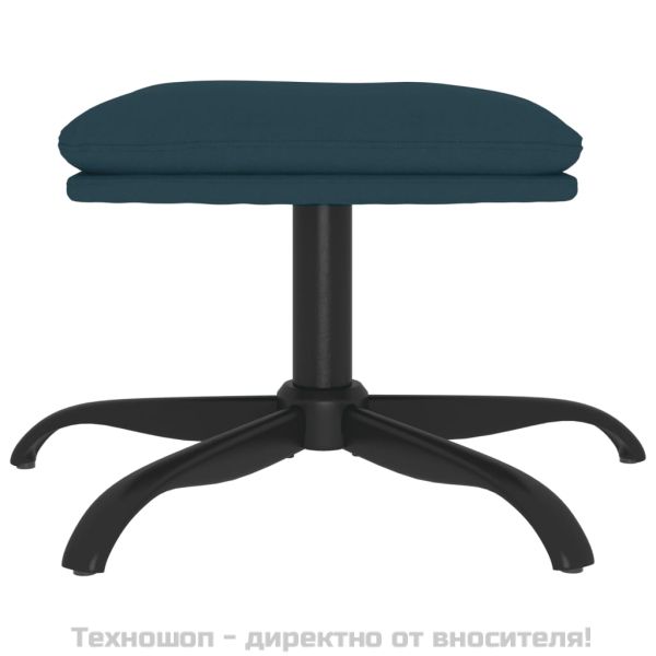 Табуретка, синя, 60x60x36 см, кадифе