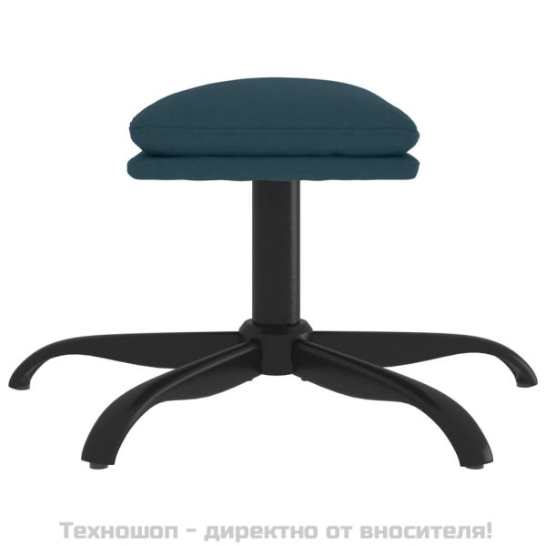 Табуретка, синя, 60x60x36 см, кадифе