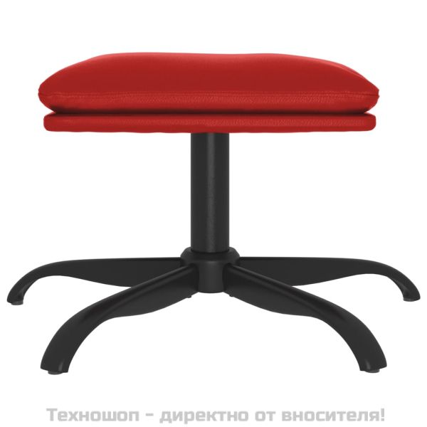Табуретка, виненочервена, 60x60x36 см, изкуствена кожа