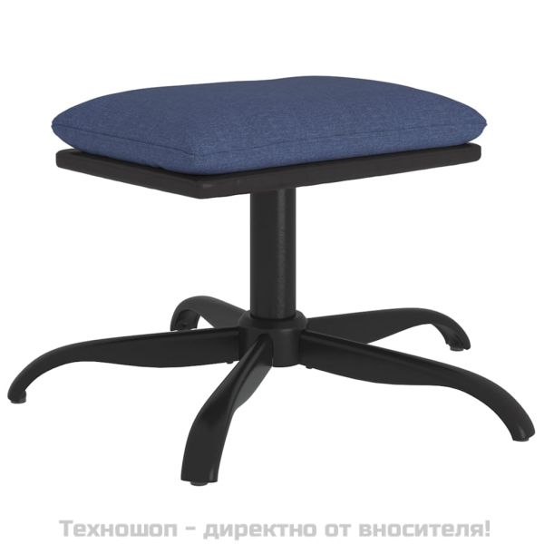 Табуретка, синя, 60x60x36 см, текстил и изкуствена кожа